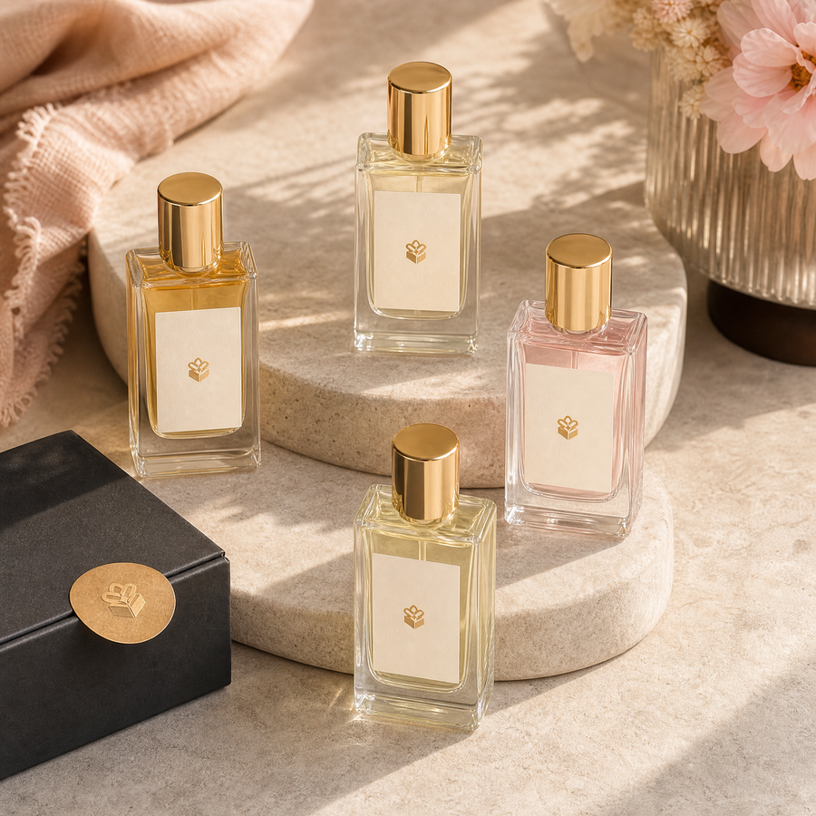The Box Experience Mini Perfume 30ml concept visual in signature gift packaging
